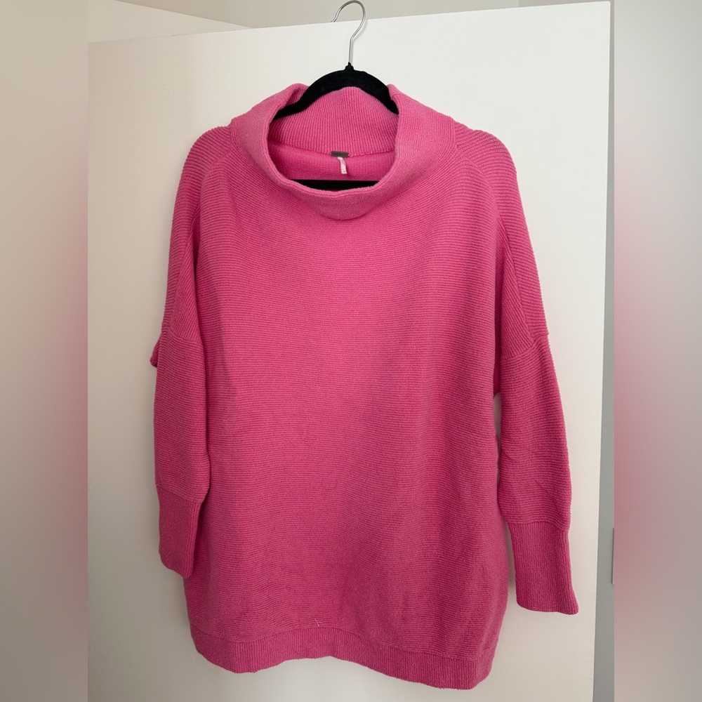 Free People Pink Cowl Neck Sweater